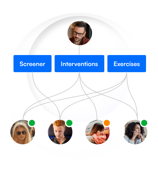 Ilustración que muestra el principio del blended care.