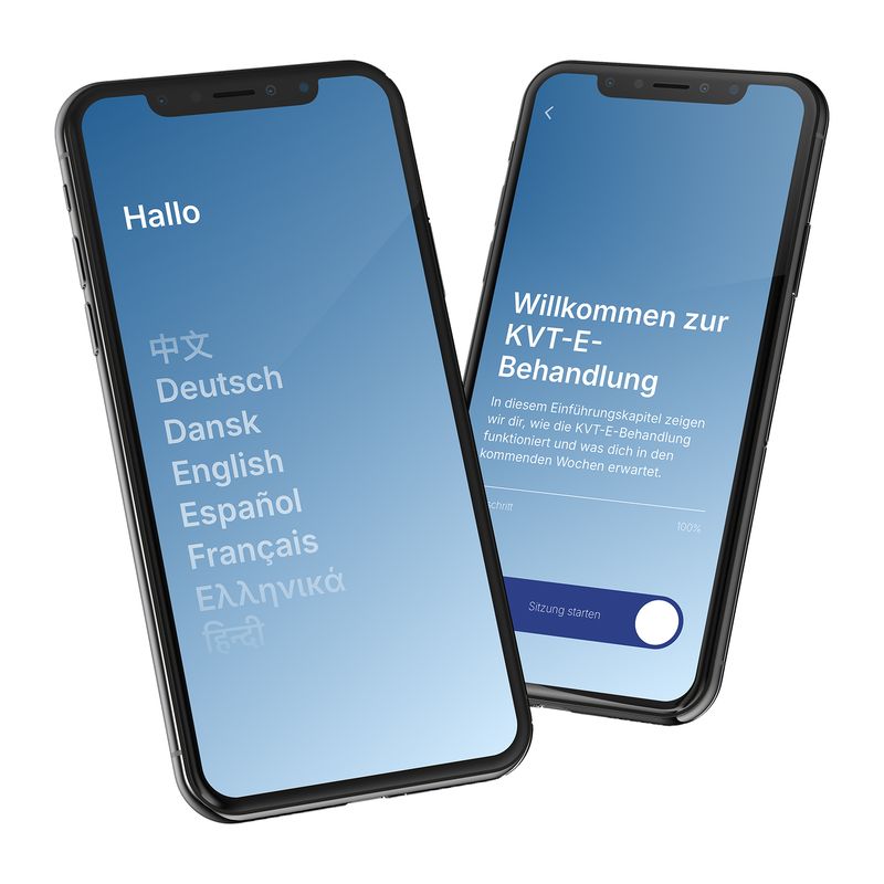 SwissDTx Patient App auf zwei Smartphones